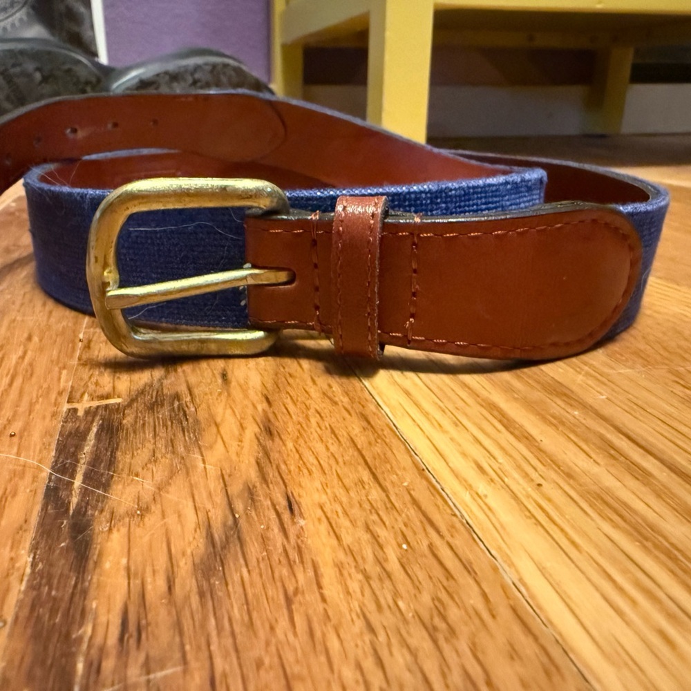 Smathers and Branson Blue and Brown Leather Belt